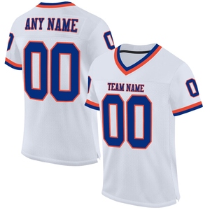 Wholsale Direct OMMIZ INDUSTRY Custom White <b>Silver</b>-Black <b>Mesh</b> Authentic Football Jersey - Product Image 2