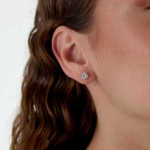 Pendientes de Oro Sólido de 14K con Diamantes Creados en Laboratorio, Joyería Fina, Pendientes con Diamantes Sintéticos Engastados, Pendientes de Diamantes de Laboratorio - Product Image 2