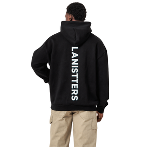 Sweat à capuche personnalisé pour homme, coupe classique, imprimé lettres horizontales à l'avant et verticales à l'arrière, style streetwear, 100% coton - Product Image 2