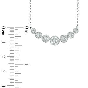 Collier en or 14 carats avec sept grappes de diamants de laboratoire, accessoire de luxe haut de gamme, fabricant de bijoux international, vente en gros et au détail OEM - Product Image 2