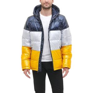 Veste bouffante à fermeture éclair pour hommes, manteau avec sangle d'impression personnalisée, veste épaissie en duvet pour hommes, vente en gros personnalisée - Product Image 2
