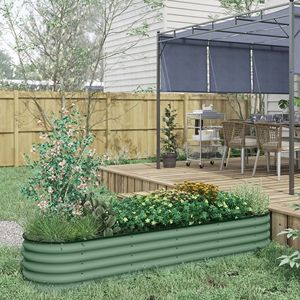 Kit Fioriera Rialzata in Metallo Zincato 7.9 X 2 X 1.4 con Bordo di Sicurezza per Spazi Verdi, Vasi e Fioriere - Product Image 2