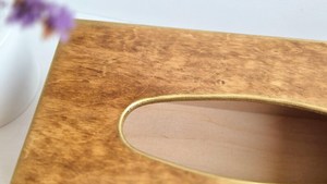 Handcrafted Tissue Box <b>Cover</b> with Blue <b>Tiles</b>, Rectangular Wooden Tissue Box Holder, Napkin Holder, Decorative Box for Napkins - Product Image 6