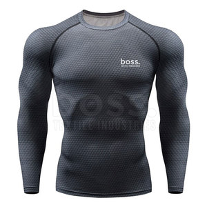 เสื้อแรชการ์ดแขนยาวดีไซน์ใหม่สำหรับผู้ชาย ขายออนไลน์ รับผลิตแบบ OEM เสื้อผ้าออกกำลังกายสำหรับผู้ชาย - Product Image 2