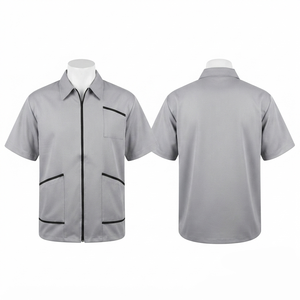 Chaqueta de Barbero Premium para Hombre, 220 GSM, Polialgodón, Azul Rey, Cierre Frontal, Ropa de Trabajo, Logotipo Personalizado Bordado, Uniforme de Salón - Product Image 6