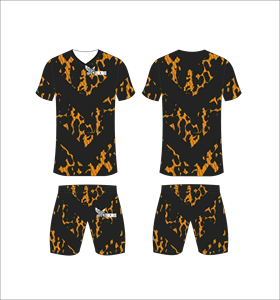 Ensemble de maillots de football personnalisés en sublimation orange et noir à chevrons, respirant, pour hommes, kits d'entraînement de football, vente en gros, tenue d'équipe - Product Image 2