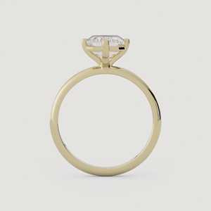 Bagues de fiançailles en diamant 2 carats, or massif 10k 14k 18k, taille émeraude, solitaire de laboratoire, sertissage à griffes, classique, alliance de mariage 1,9 mm - Product Image 3