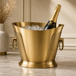 Cubo de hielo Monarch de latón con asas de doble anillo, gran capacidad, enfriador de vino artesanal de primera calidad para fiestas - Product Image 5