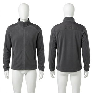 Veste polaire de travail haut de gamme 300 GSM en polyester anti-boulochage bleu marine, fermeture éclair intégrale, logo personnalisé OEM ODM, pour l'hiver, la randonnée et le camping - Product Image 2