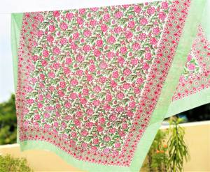 Paréo Sarong Léger en Coton pour Femme, Style Vintage, Imprimé Floral au Bloc, Respirant, Col Bardot, Grande Taille - Product Image 5