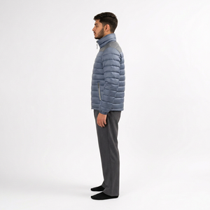 Blouson matelassé pour homme respirant coupe-vent avec rembourrage en coton, manteau d'hiver décontracté coupe droite couleur unie fermeture éclair sur le devant - Product Image 4