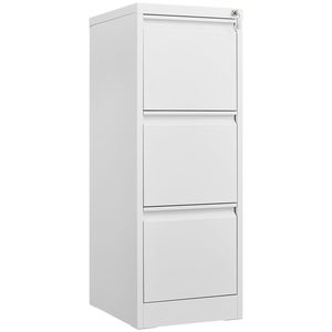 3 Drawer Metal Vertical File <b>Storage</b> <b>Cabinet</b> <b>Lockable</b> Steel Office Home A4 Legal/Letter File <b>Cabinet</b> - Product Image 3