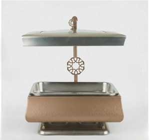 Luxury Silver Rectangular Chafing Dish with Glass Lid Metal Food Warmer <b>Buffet</b> <b>Server</b> Modern Design for Dining Service - Product Image 3
