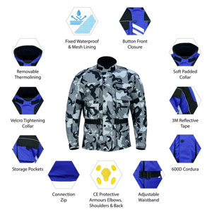 Chaqueta de Motocicleta Transpirable de Alta Calidad para Invierno, Talla Grande, para Hombre y Mujer, 6 Bolsillos, Cordura Textil, Impermeable, Poliéster/Nailon - Product Image 6
