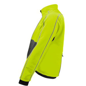 Veste polaire pour homme, couleur jaune néon et gris, coupe-vent, col montant, fermeture éclair, style sportif, vêtement d'automne - Product Image 2