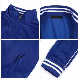 Survêtement bleu pour homme, manches longues, couleur unie, style sportif, respirant, polyester, vêtements décontractés d'hiver, coupe régulière, poches latérales, 2 en 1 - Product Image 3