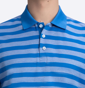 Polo de Manga Corta Premium para Hombre al por Mayor, con Logotipo Personalizado, Rayas de Color en Contraste, Tejido de Algodón Suave, ODM - Product Image 5