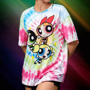 Camiseta de Verano para Mujer al por Mayor, Estampado de Dibujos Animados de las Chicas Superpoderosas, Tela Popelina 100% Algodón Ecológico Comprimido - Product Image 3