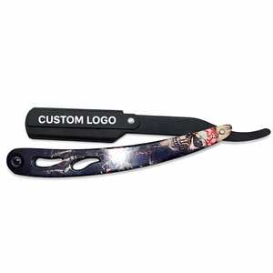 Rasoir professionnel de barbier à lame droite en plastique, vente en gros d'usine, logo personnalisé, lame durable en acier inoxydable, usage en salon INTENSE - Product Image 2