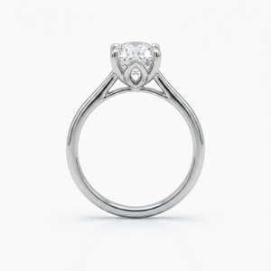 Bague de fiançailles classique en platine et diamant, sertissage à griffes, design minimaliste, finition polie brillante, certifiée IGI, unisexe, pour usage quotidien - Product Image 2