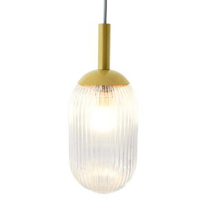Lampe suspendue Gemma 110 120V en or et transparent, pièce unique, lustre ou lampe suspendue - Product Image 2