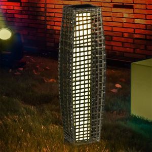 Lampada Solare a LED da Terra Grigia, Lanterna Decorativa da Giardino a Luce Calda per Patio Esterno, Illuminazione Solare - Product Image 2