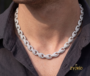 Collar de Cadena de Cuerda con Moissanita DVVS, Plata de Ley 925, Chapado en Oro Blanco, Joyería Fina, Elegante y Lujoso, para Compromiso, Boda, Unisex - Product Image 2