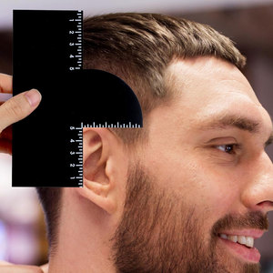 Tarjeta de mejora de línea capilar para barbería, herramienta de diseño en forma de T para barberos, con medidas, reutilizable - Product Image 4