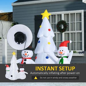 6ft <b>LED</b>-Lighted Christmas Inflatable <b>Tree</b> with Snowmen for Home Indoor & Outdoor Garden Lawn Decoration Party Prop - Product Image 6