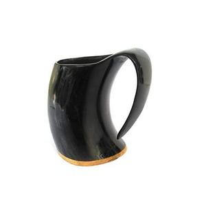 Cuerno Vikingo para Beber de Cuerno de Búfalo, Hecho a Mano, Acabado Natural, Tradicional, con Borde Dorado en Forma de Campana, Venta al Por Mayor - Product Image 5