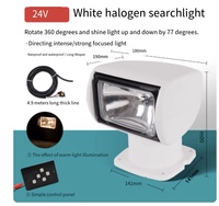 Projecteurs télécommandés HTong pour yachts, bateaux à essence 12V/24V, lampes halogènes, bateaux rapides, projecteur de pêche, panneau simple