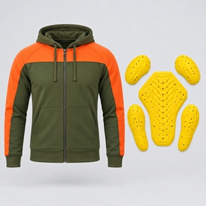 Sudadera con Capucha Blindada para Motociclistas, Equipo de Protección para Motociclistas, Sudadera con Capucha para Hombre con Almohadillas de Protección Extraíbles para Carreras en Carretera y Turismo - Product Image 1
