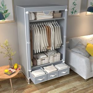 Organizzatore Portatile a Tre Cassetti Sospendibile in Tessuto Non Tessuto, con Ruote e Funzione Ferma Porta, per Armadio e Casa - Product Image 5