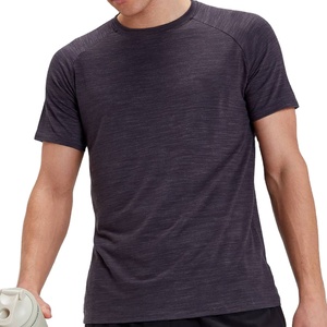 Camiseta Deportiva Informal de Manga Corta Raglán para Hombre, Color Sólido, Logotipo Frontal, 100% Algodón Transpirable - Product Image 1