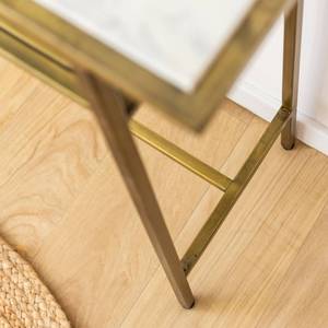 Mesa consola Vandana Elara Flux en metal dorado y mármol - Product Image 6