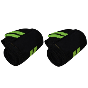 Black Green Striped Wrist Support Wraps Breathable Non Slip Pull On for <b>Weight</b> Lifting Strength <b>Training</b> Unisex - Product Image 5