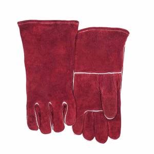 Gants de soudage longs en cuir de vachette pleine fleur, haute performance, résistants à la chaleur et aux étincelles, pour le barbecue - Product Image 3