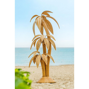 Lámpara de pie de ratán hecha a mano, estilo tropical, de bambú, de lujo, con forma de palmera de coco, para hotel, resort, hogar. - Product Image 1