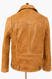 Most Popular Quality Cow Men Motorbike Leather Jackets Cognac Tan Color with Ce approved <b>protectors</b>. - Product Image 2