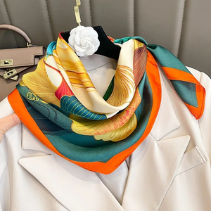 Écharpe carrée en soie pure de qualité supérieure pour femmes, foulard en satin, toucher doux, motif uni, mode, utilisation quatre saisons, séchage rapide, durable - Product Image 4
