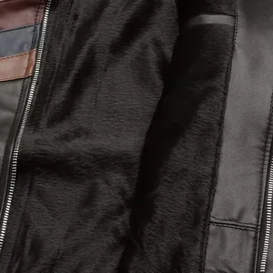 Leather Jacket Men Winter Motorcycle Zipper PU Leather Jacket Mens Lapel Collar Casual Fashion Street Autumn Black <b>Coat</b> - Product Image 4