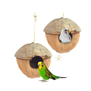 Nichoir pour oiseaux en noix de coco écologique, fait à la main, suspendu, pour jardin, vente en gros - Product Image 6