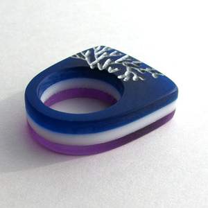 Vente en gros personnalisée de la meilleure qualité fabriquée à la main de haute qualité belle bague en résine colorée pour les femmes faite à la main en Inde - Product Image 1