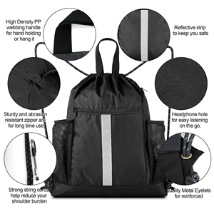 Sac à dos de sport personnalisé pour jeunes, football et soccer, avec compartiment à chaussures, polyester 600D, service OEM/ODM - Product Image 5