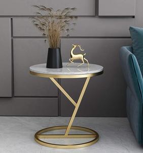 Factory Price Luxury Marble Top <b>Side</b> <b>Tables</b> <b>Gold</b> Plated Metal End <b>Table</b> for Living Room, Drawing Room, Office Coffee <b>Table</b> - Product Image 1