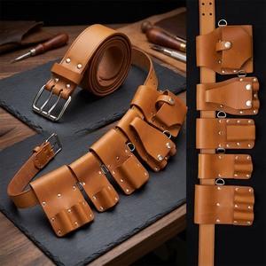 Customizable Leather Waist <b>Tool</b> <b>Bag</b> Belt Electrician Carpenter Utility Pouch Professional Work Organizer Duty Portable Trade Pro - Product Image 1