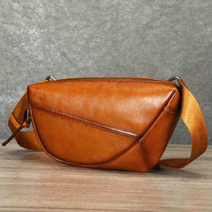 Bolso de Hombro de Cuero Vintage para Hombre, Mochila Deportiva de Viaje, Riñonera de Cuero, Bolso de Pecho de Cuero Genuino para Hombre - Product Image 1