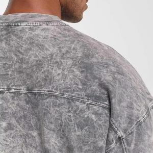 เสื้อยืดโอเวอร์ไซส์แบบฟอกสี 100% ผ้าฝ้าย วินเทจ ลุคสตรีทแวร์ คอกลม แขนสั้น สำหรับผู้ชาย เสื้อฟอกสี - Product Image 5
