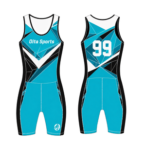 Traje de Competición de Remo Turquesa, Negro y Blanco para Hombre, Uniforme de Competición sin Mangas, Singlet de Alto Rendimiento, Personalizado, Venta al Por Mayor - Product Image 1