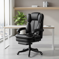 Chaise de bureau de direction ergonomique inclinable en cuir PU à dossier haut, chaise de bureau de luxe pour la direction, en vente